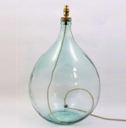 Green glass online bottle lamp