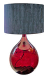 Globus 62cm recycled glass bottle lamp - mulberry, pink, orange and smoke