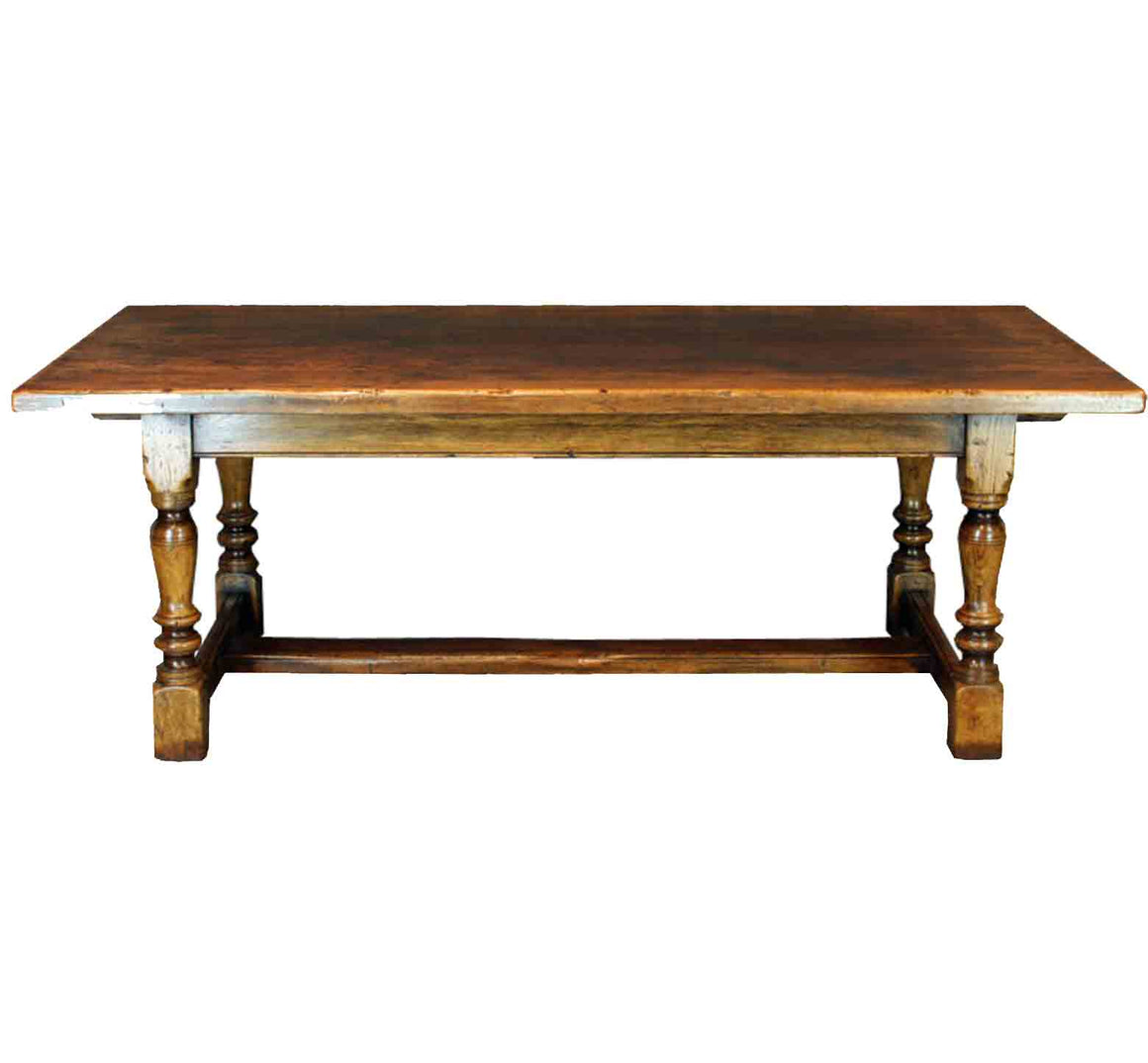 Penshurst Turned Leg Refectory Table in Solid English Oak