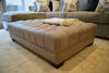 Buttoned Footster Footstool in Selvaggio Hide