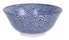 Wave design blue and white bowl from Japan