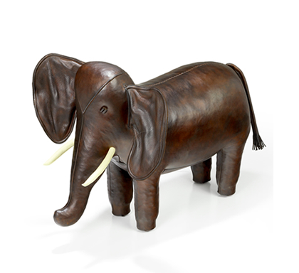 Omersa Leather Elephant footstool Settle Home