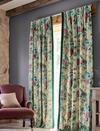 Hand made double pinch pleat headed curtains in Sanderson Elysian collection