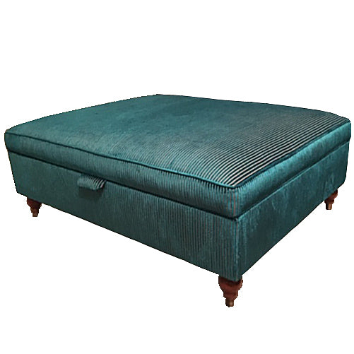 Box Ottoman Footstool in Kobe Gabra corded velvet.
