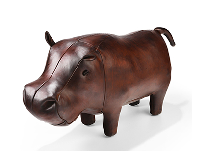 Omersa Leather Hippo Footstool