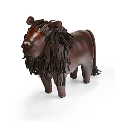 Omersa Leather Lion Footstool
