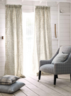 Machine made pencil pleat headed unlined curtains in Romo Kelso
