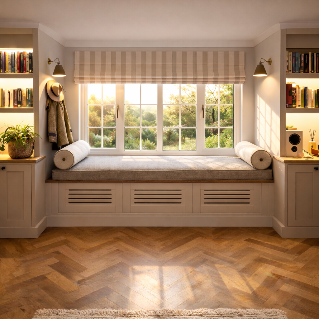 Renovated drawing room with coordinated upholstered pieces