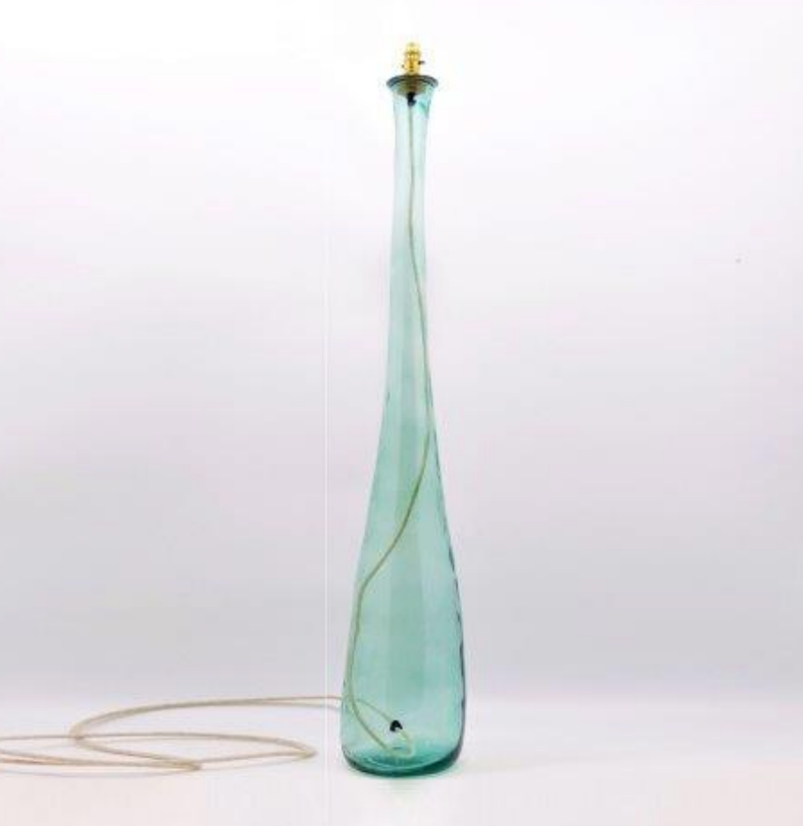 Tall glass deals floor lamp