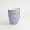 Wave design blue and white mug from Japan