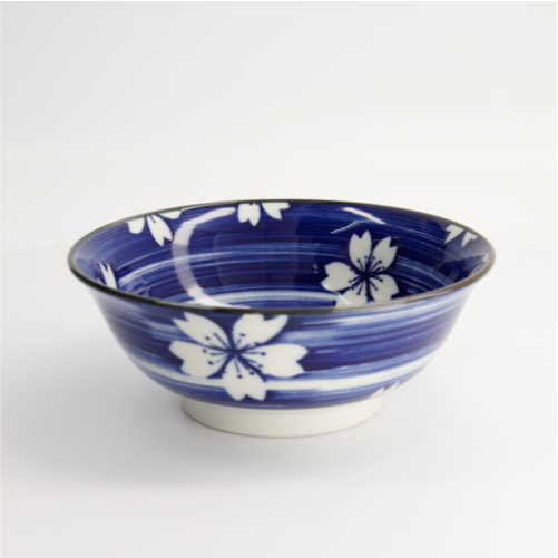Hakeme lotus design blue and white bowl from Japan