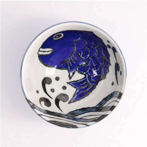 Kaisen design blue and white bowl from Japan