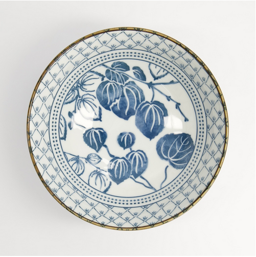 Tsuta design blue and white bowl from Japan