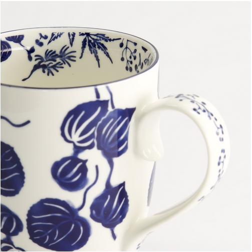 Tsuta design blue and white mug from Japan