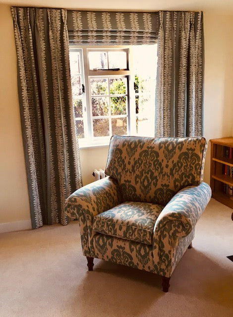 Triple Pinch Pleat Curtains in GP&J Baker Bradbourne embroidery