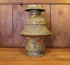 Lost Wax Cast Brass Vase with Figures of Lord Buddha from Nepal