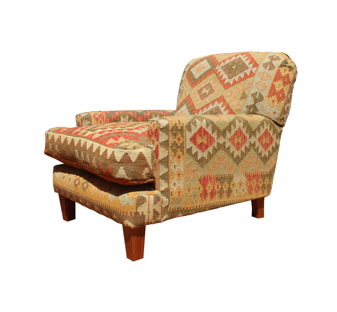 Worcester Fixed Back Chair in Kilim