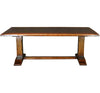 Chamfered Column English Oak Refectory Table with Thick Top