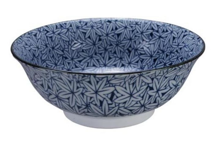 Momiji autumn leaf design blue and white bowl from Japan