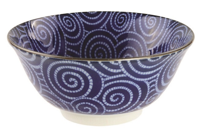 Karakusa arabesque design blue and white bowl from Japan
