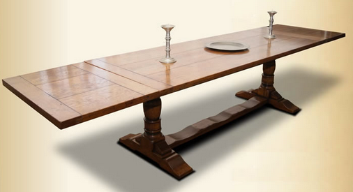 Wadhurst Column Leg English Oak Drawleaf Dining Table