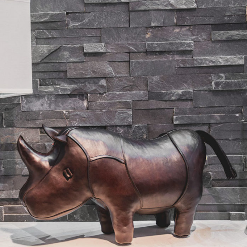 Omersa Leather Rhino Footstool