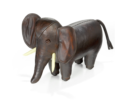 Omersa Leather Elephant footstool