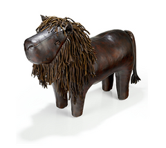 Omersa Leather Lion Footstool Settle Home