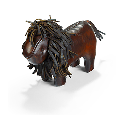 Leather lion footstool deals