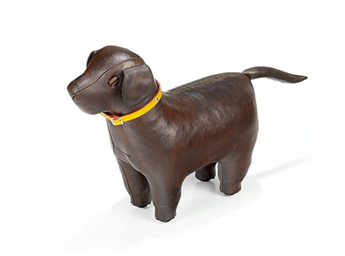 An Omersa Leather Labrador Doggy Footstool